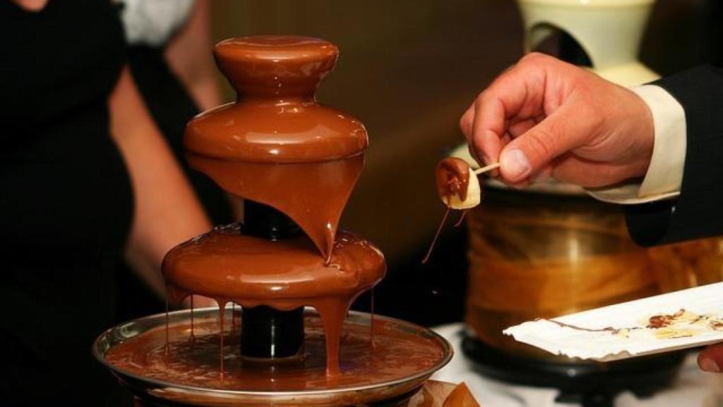 Fuente de chocolate de un restaurante de Barcelona