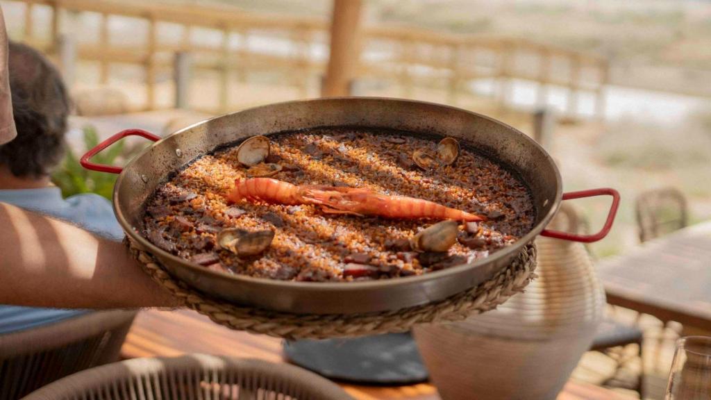 Arroz de gamba roja del restaurante Péndulo, en Castelldefels