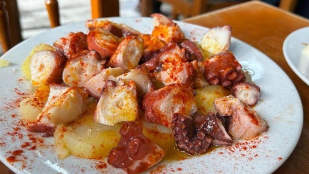 Un plato de pulpo a la gallega del bar