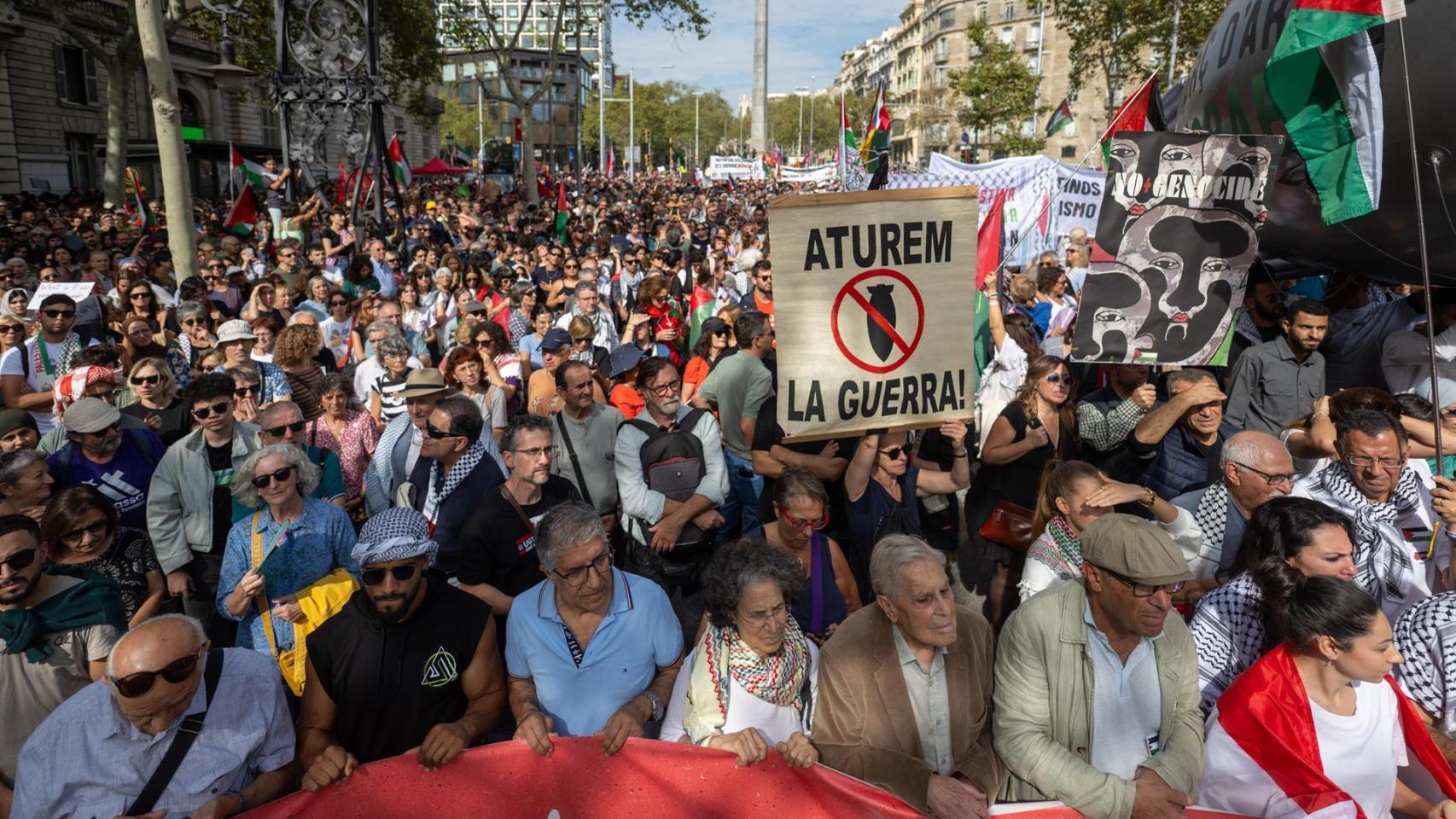 Manifestación a favor de Palestina en Barcelona