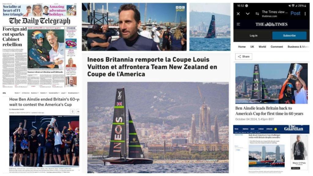 Portadas de medios internacionales hablando sobre la Copa América de vela en Barcelona