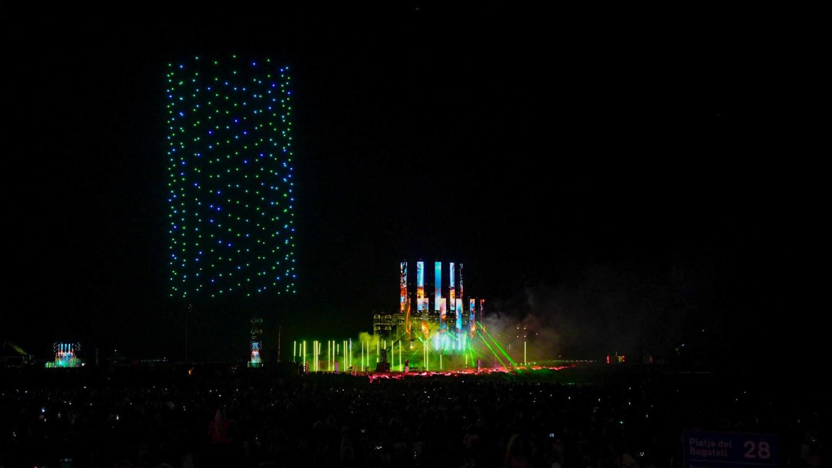 Espectáculo de drones en la ceremonia inaugural de final de la Copa América