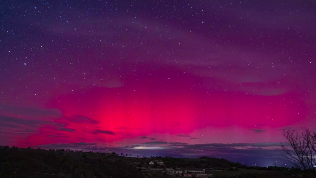 Aurora boreal desde el Observatorio de Castelltallat