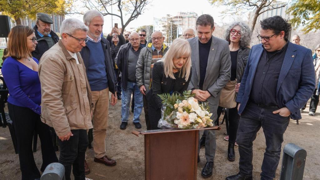 Pilar Díaz en un acto de recuerdo de los 'Fets del Pont'