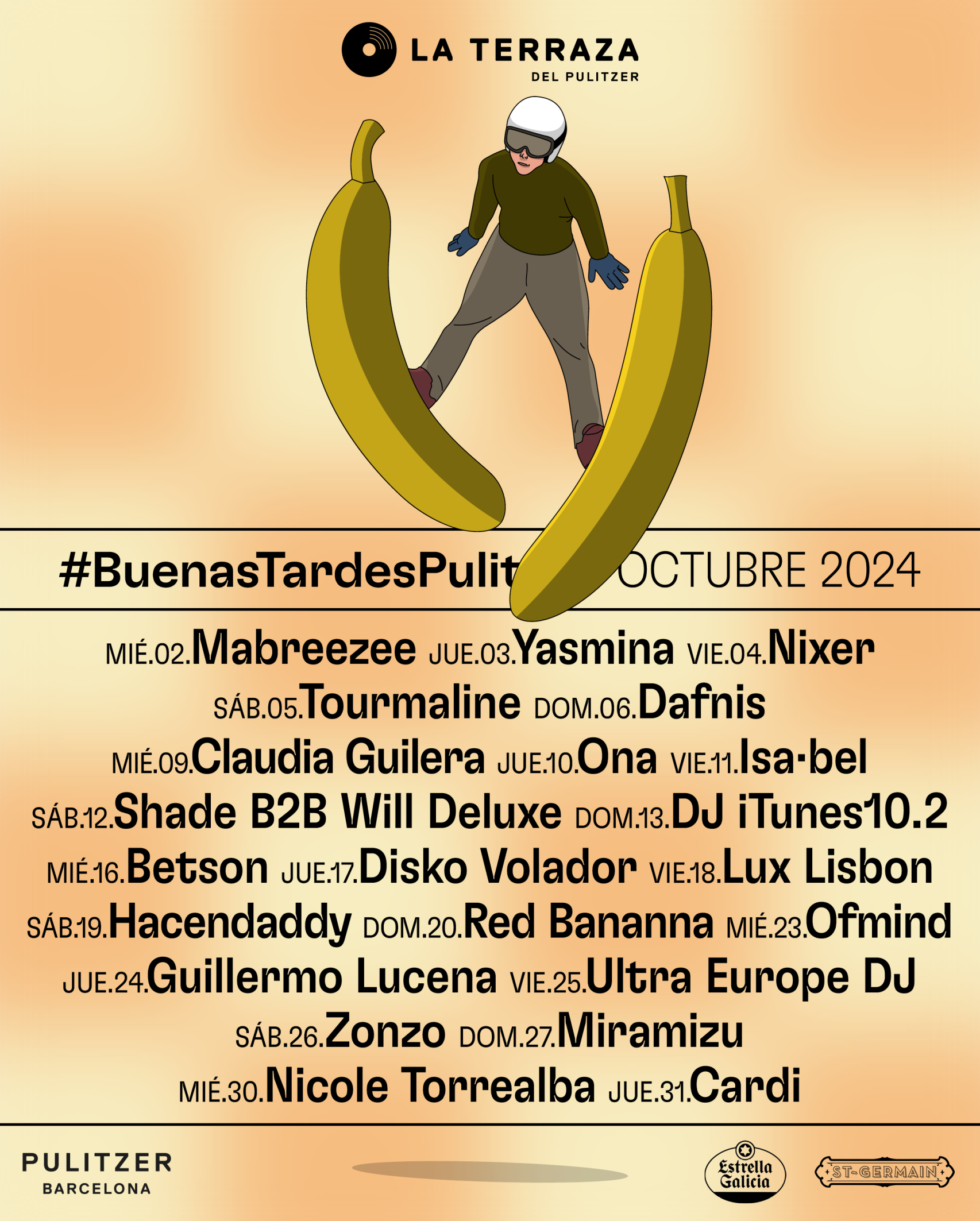 Cartel de conciertos de octubre por el #BuenasTardesPulitzer