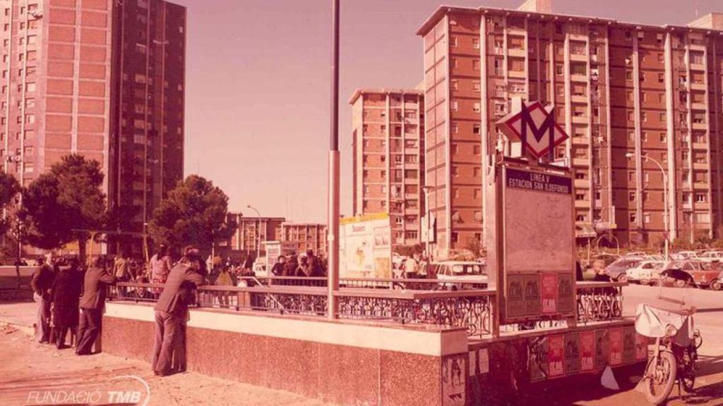 Aspecto del exterior de la estación Sant Ildefons l'any 1978