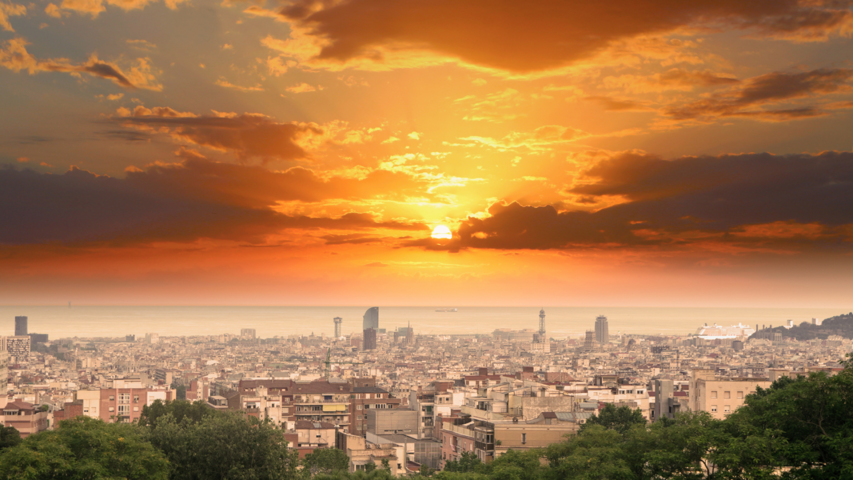 Vistas de Barcelona en una imagen de archivo