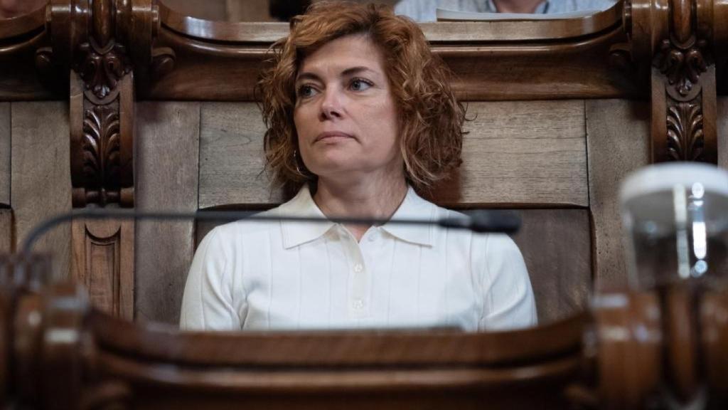 Elisenda Alamany, líder de ERC, durante un pleno municipal