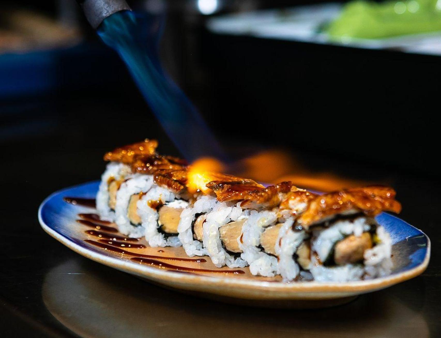 Plato de sushi de Nubcn, restaurante ubicado en la zona alta de Barcelona