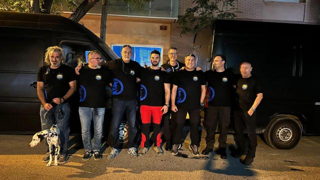 El grupo de mossos voluntario que ha viajado a Valencia