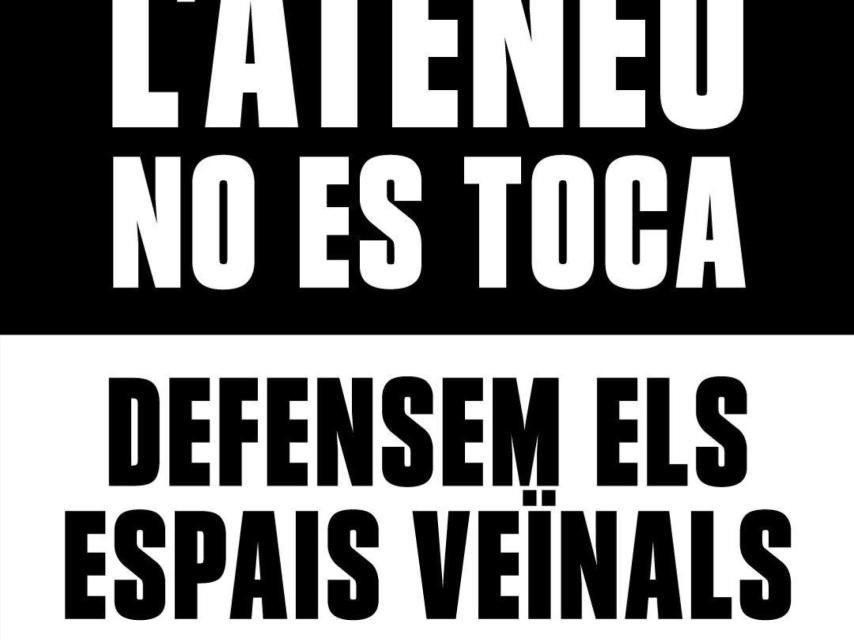 Cartel en defensa del Ateneu del Clot de Barcelona