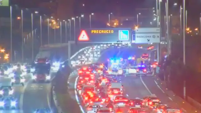 Accidente en la C-31 en Badalona obliga a cortar dos carriles