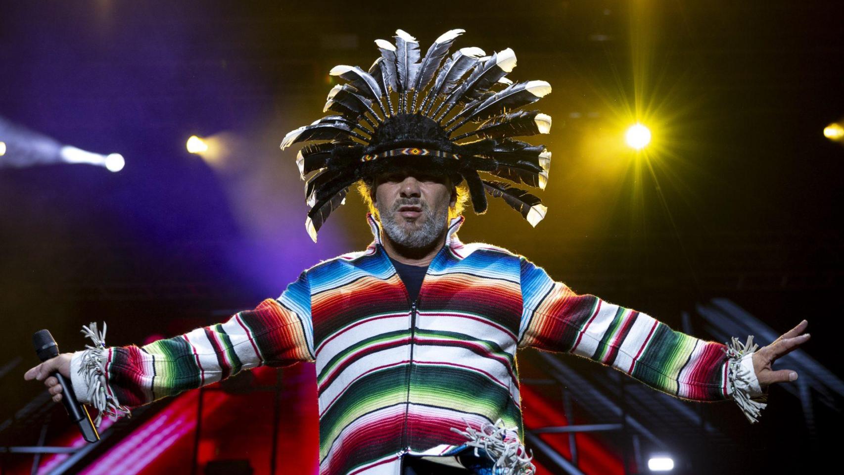 El músico y cantante británico Jay Kay, líder del grupo Jamiroquai, durante su actuación en el Festival Río Babel, en Madrid.