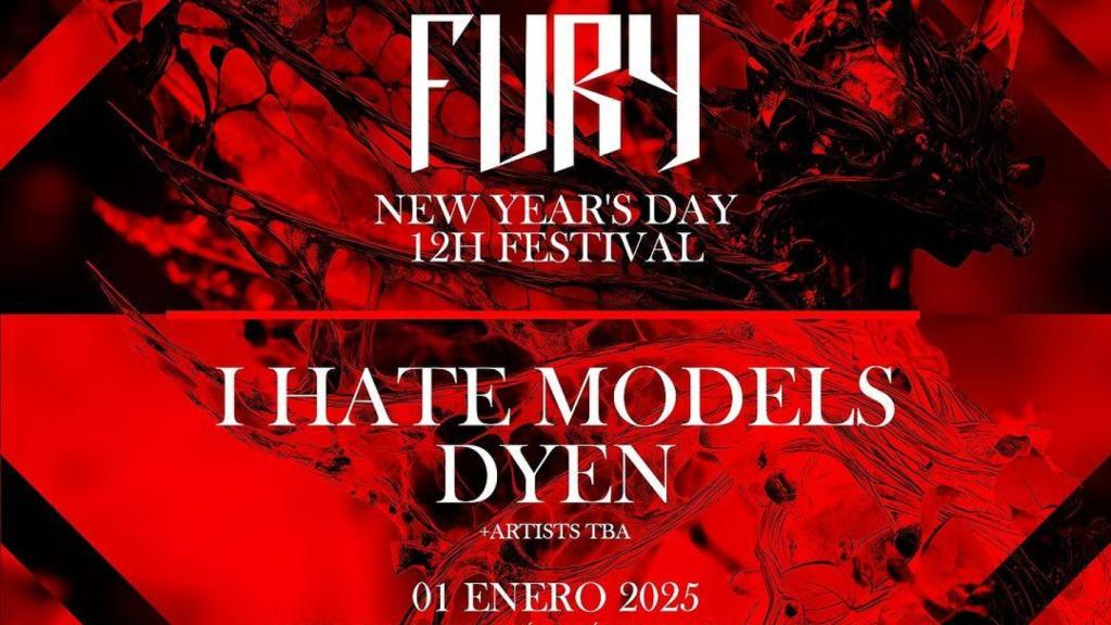 Cartel del festival Fury que se celebrará en Badalona el 1 de enero de 2025