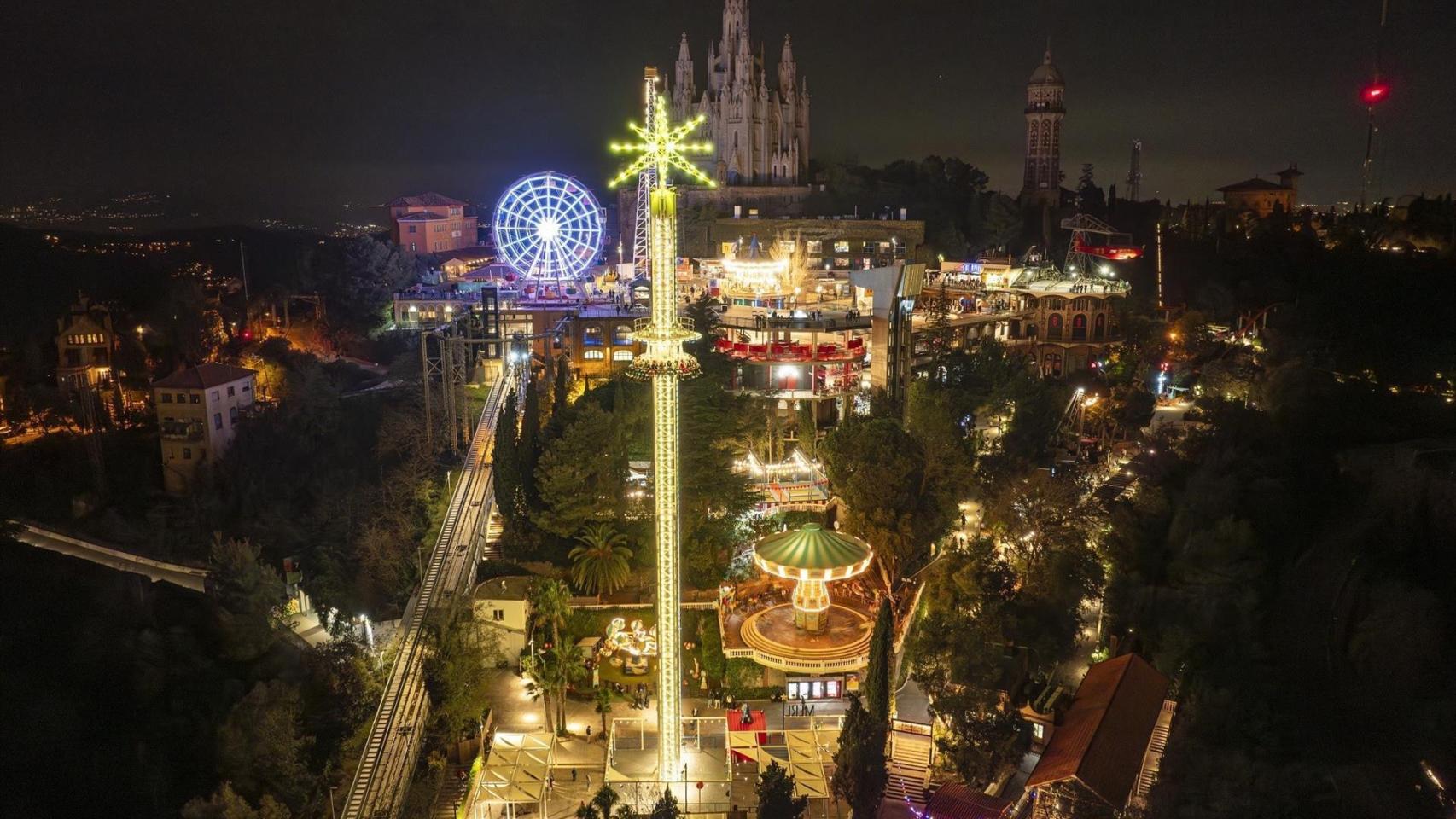 El parque de atracciones del Tibidabo en Navidad