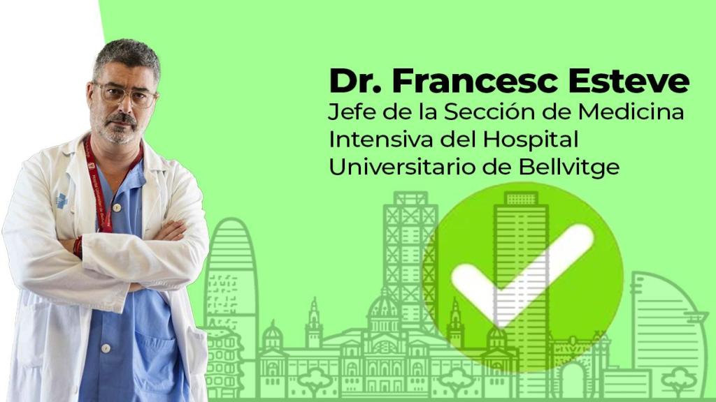 Pila verde del Dr. Francesc Esteve, jefe de la Sección de Medicina Intensiva del Hospital Universitario de Bellvitge