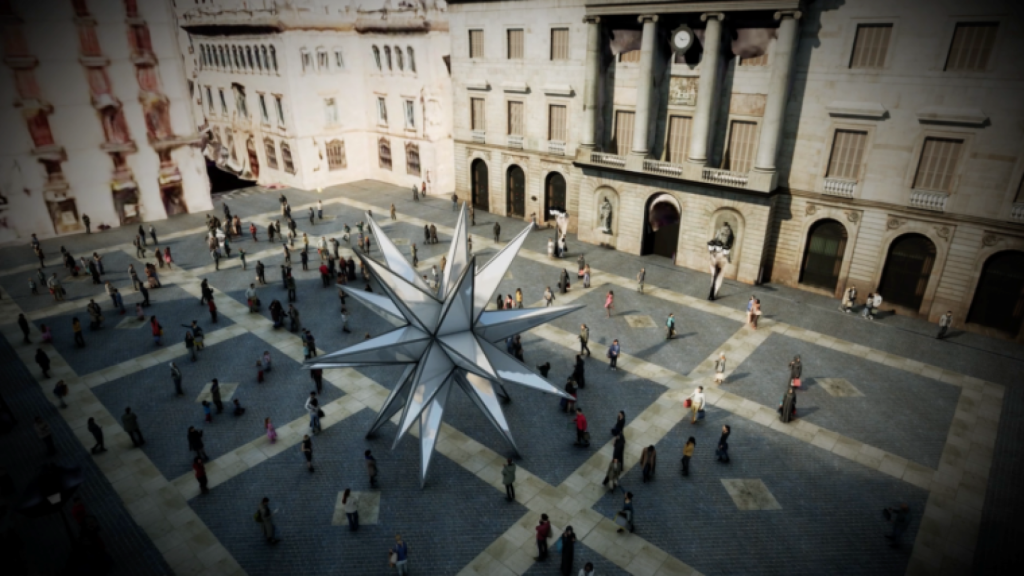 Recreación de la gran estrella de la plaza de Sant Jaume