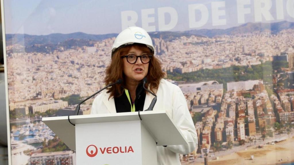 La teniente de alcalde Laia Bonet durante la presentación de la primera red de recuperación de frío de GNL