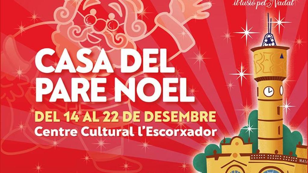 Cartel de la Casa de Papá Noel en Badalona