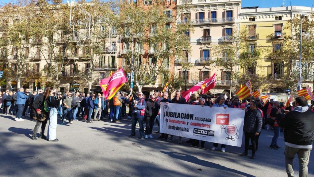 Manifestación por la huelga de autobuses en Barcelona, 28 de noviembre de 2024