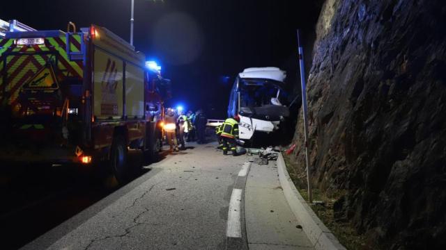 Autocar accidentado en Francia el pasado domingo