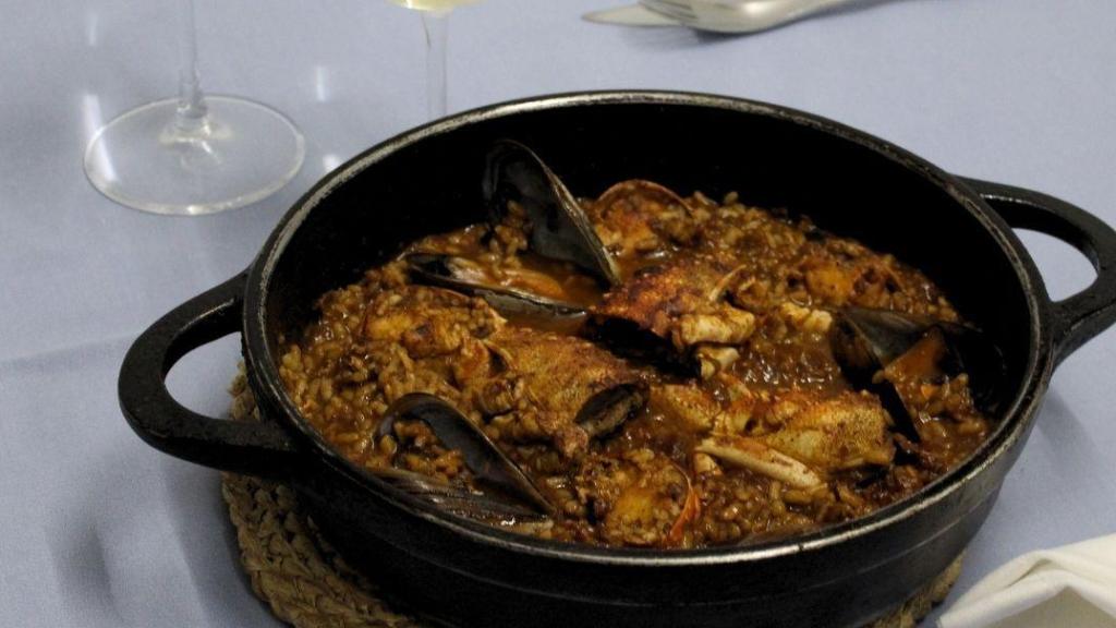 El plato estrella del Restaurante Talaiot de Terrassa, el arroz de bogavante