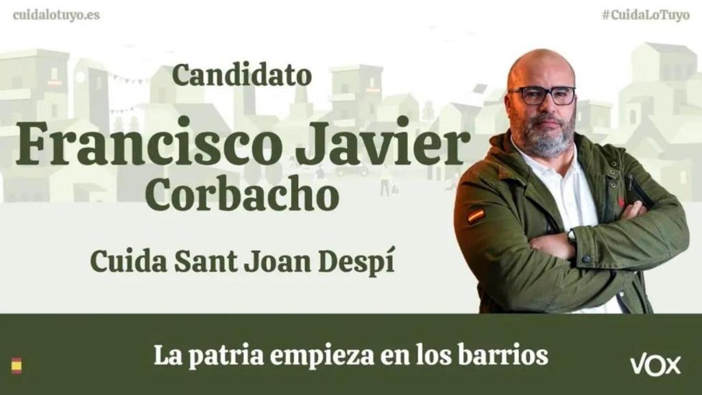 Francisco Javier Corbacho Jiménez en un cartel de campaña