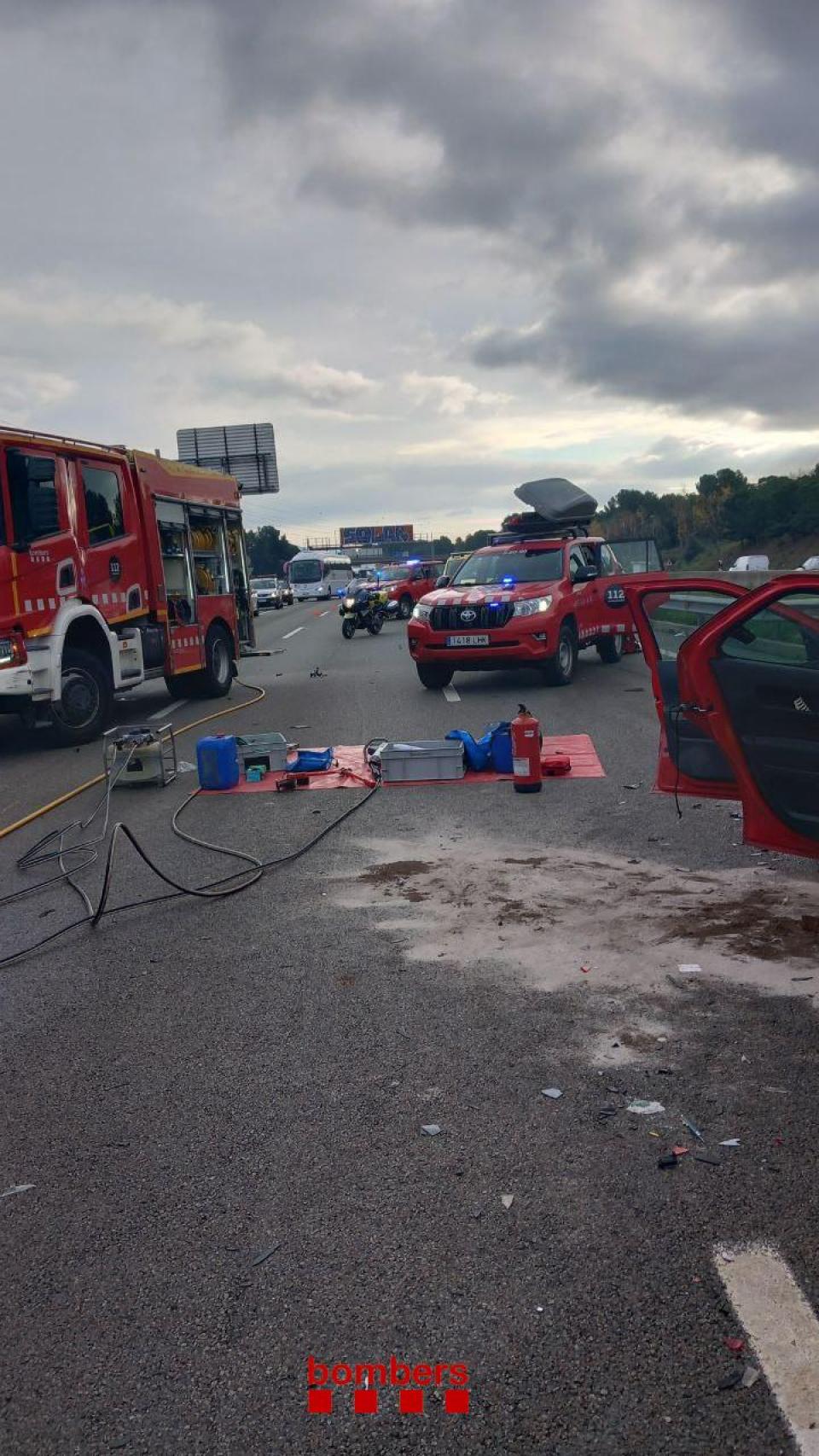 Accidente en la AP-7 por Sant Cugat