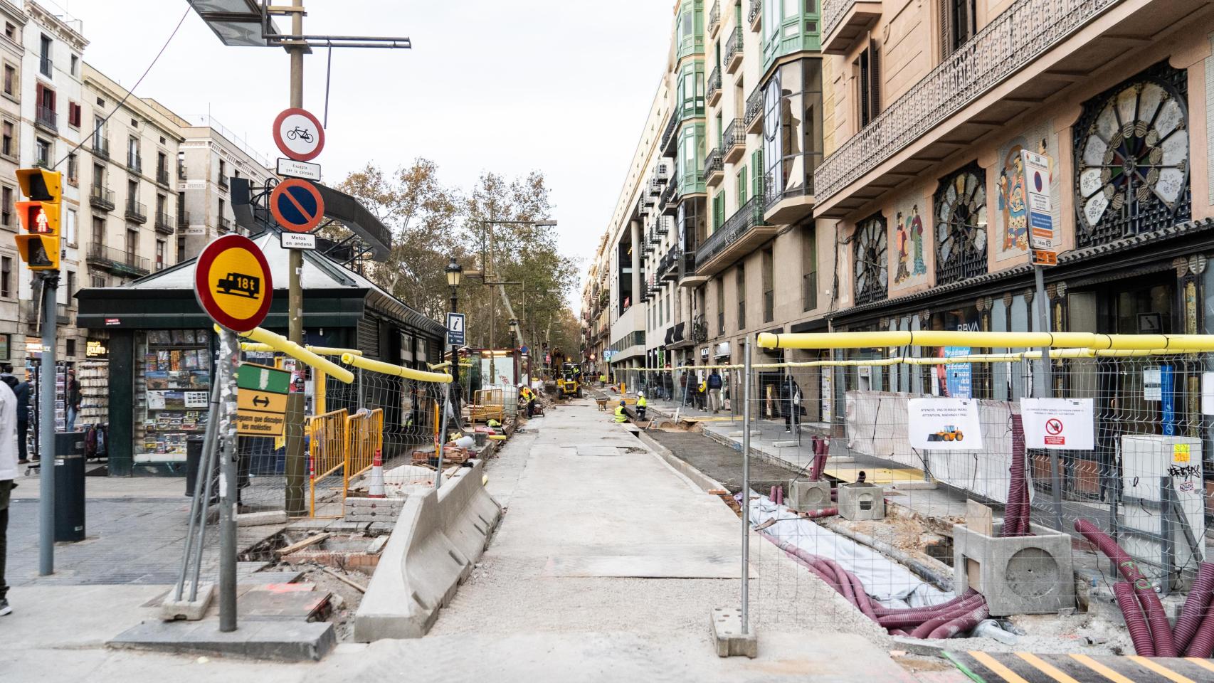 Obras de reforma de la Rambla