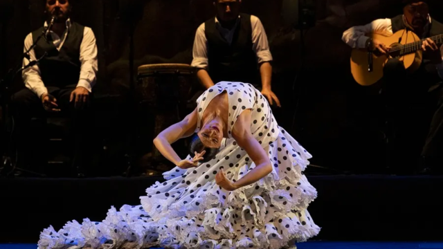 El Ballet Nacional durante la representación de “Estampas Flamencas”, en el Festival Internacional del Cante de las Minas, en el Mercado Público de La Unión (Murcia).