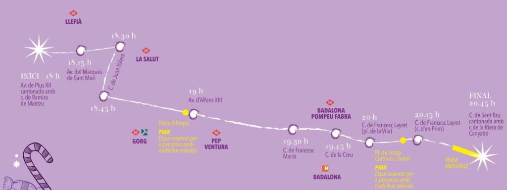 Recorrido Cabalgata de Reyes de Badalona 2025