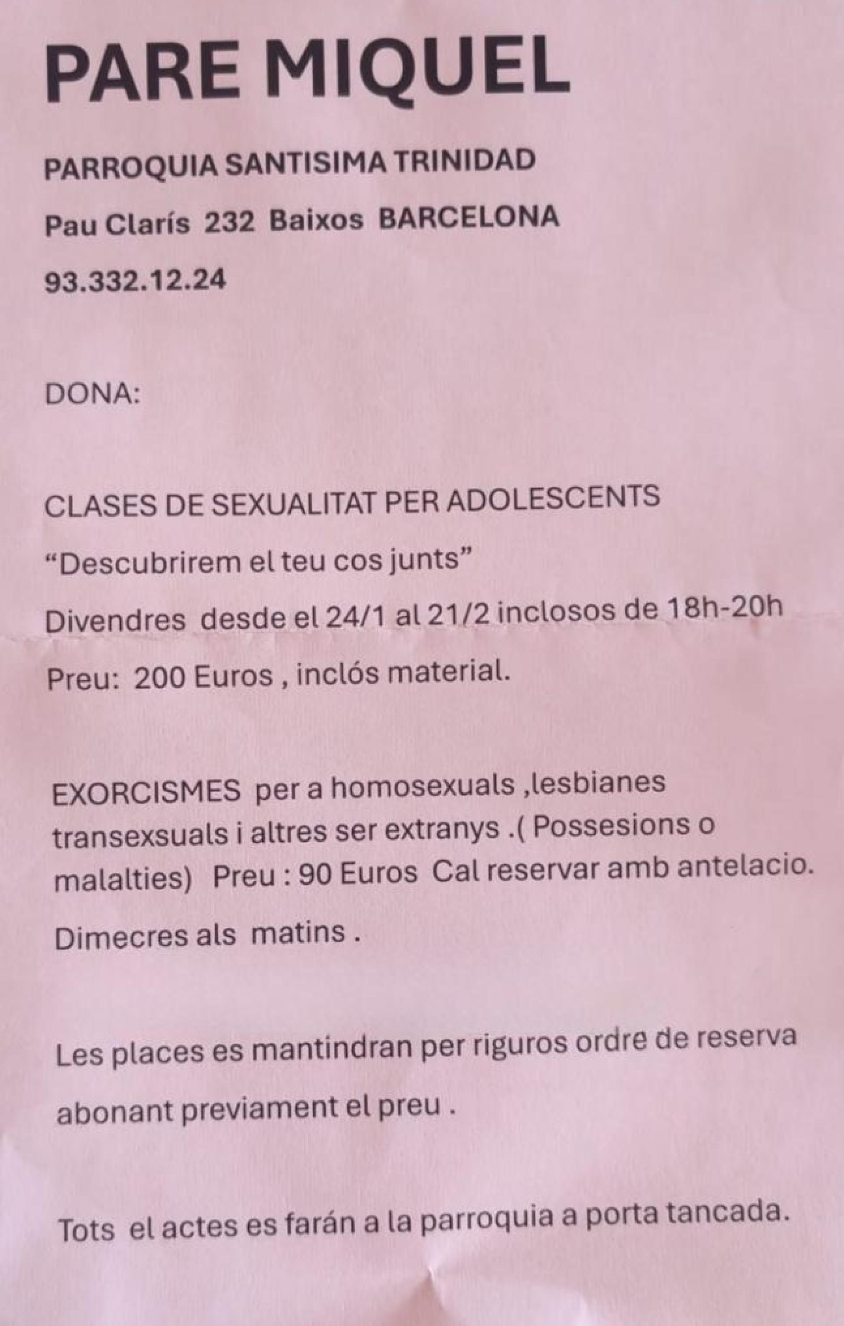 El falso anuncio que ha aparecido en las calles de Barcelona