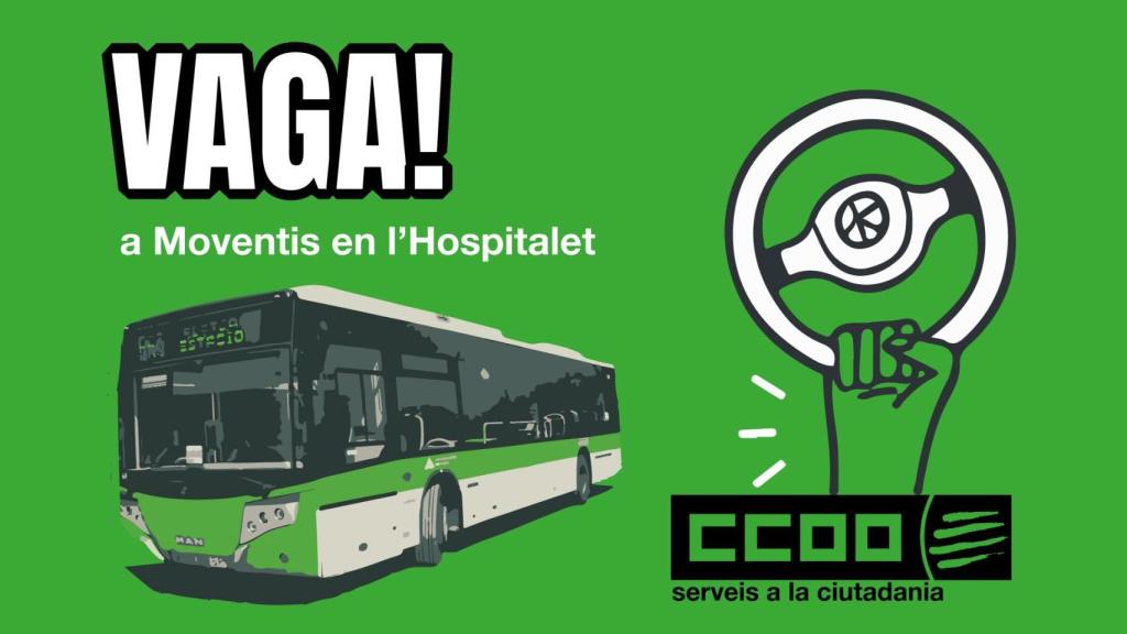 Cartel de convocatoria de la huelga de autobuses en el Baix Llobregat de CCOO