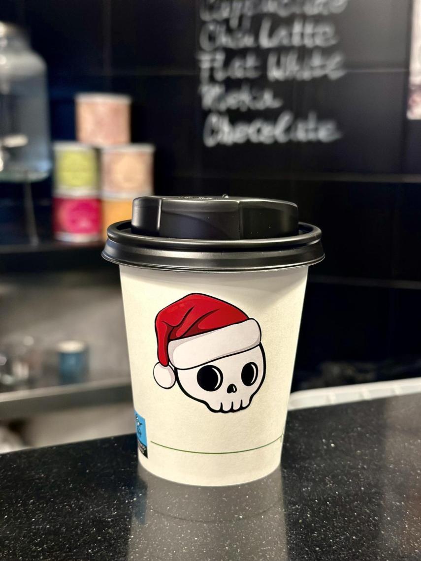 La característica calavera de Crani, una cafetería de Barcelona