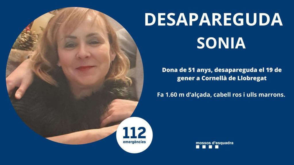 Buscan a Sonia, una mujer de 51 años desaparecida en Cornellà de Llobregat