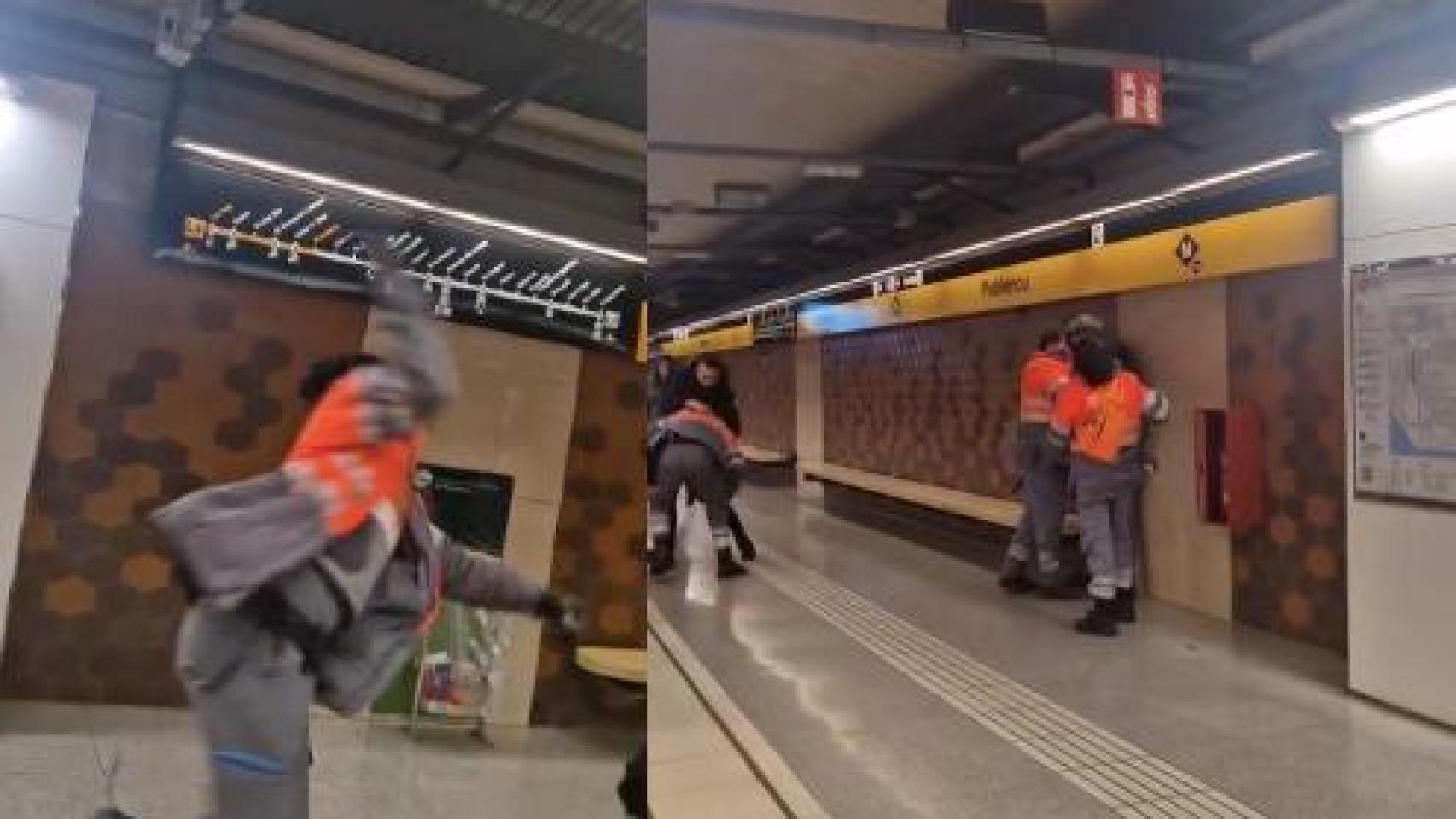 VÍDEO: Así fue la brutal agresión a los vigilantes de seguridad del metro de Barcelona