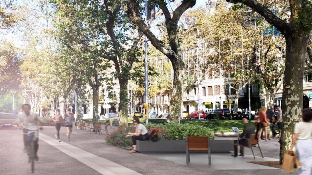 Recreación de los Jardinets de Gràcia remodelados