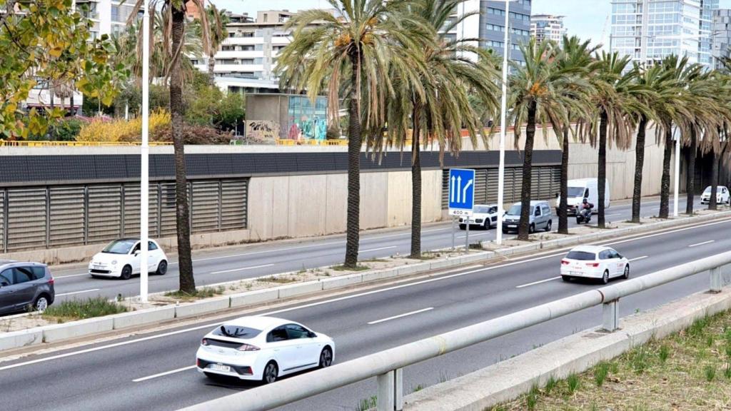 Corte de tráfico en la Ronda Litoral de Barcelona