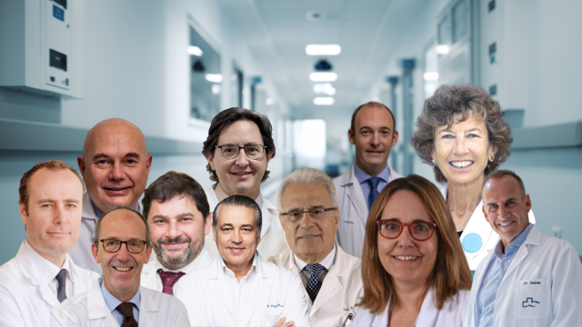 Los doctores Pablo Clavel Laria, Ramón Cugat, Ferran Pellisé Urquiza, Francesc Bosch Albareda, Susana Rives Sola, Elena Barraquer Compte, Amadeu Carceller Guillamet, Aleix Prat, Josep Tabernero, Vicente Paloma Mora y Jorge Planas en un fotomontaje elaborado por Metrópoli