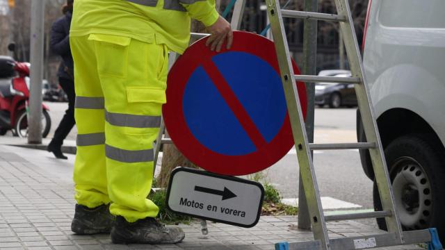 Señal de 'prohibido aparcar' para motos