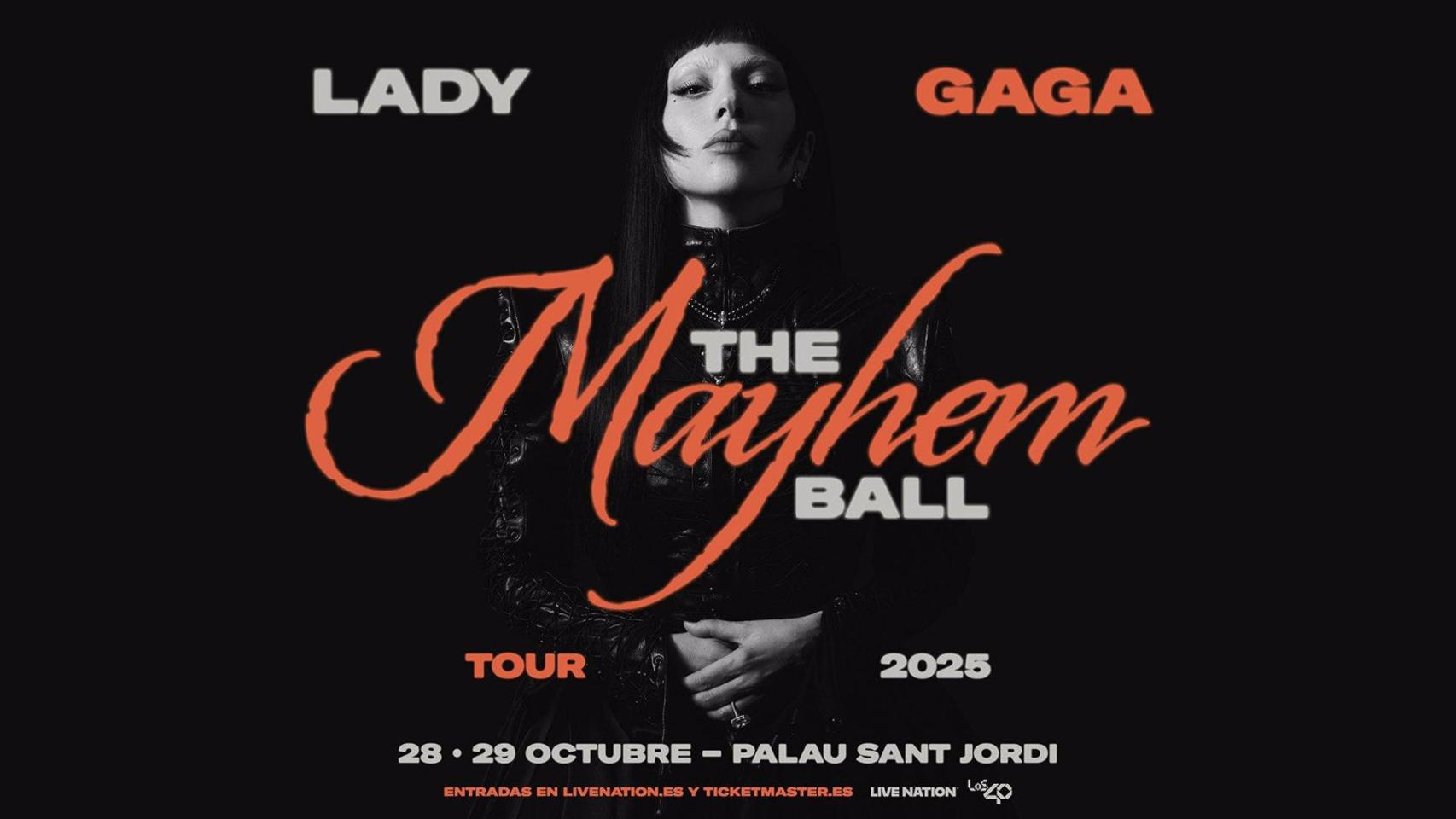 Cartel de los conciertos de Lady Gaga en el Palau Sant Jordi de Barcelona