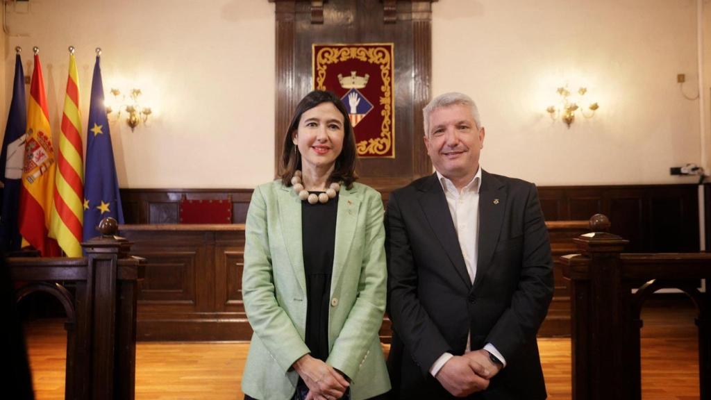 Eduard Sanz y Núria Parlon en la visita a Esplugues