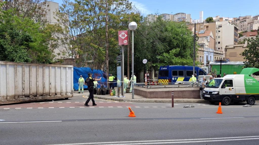 Trabajos en el solar de Vallcarca
