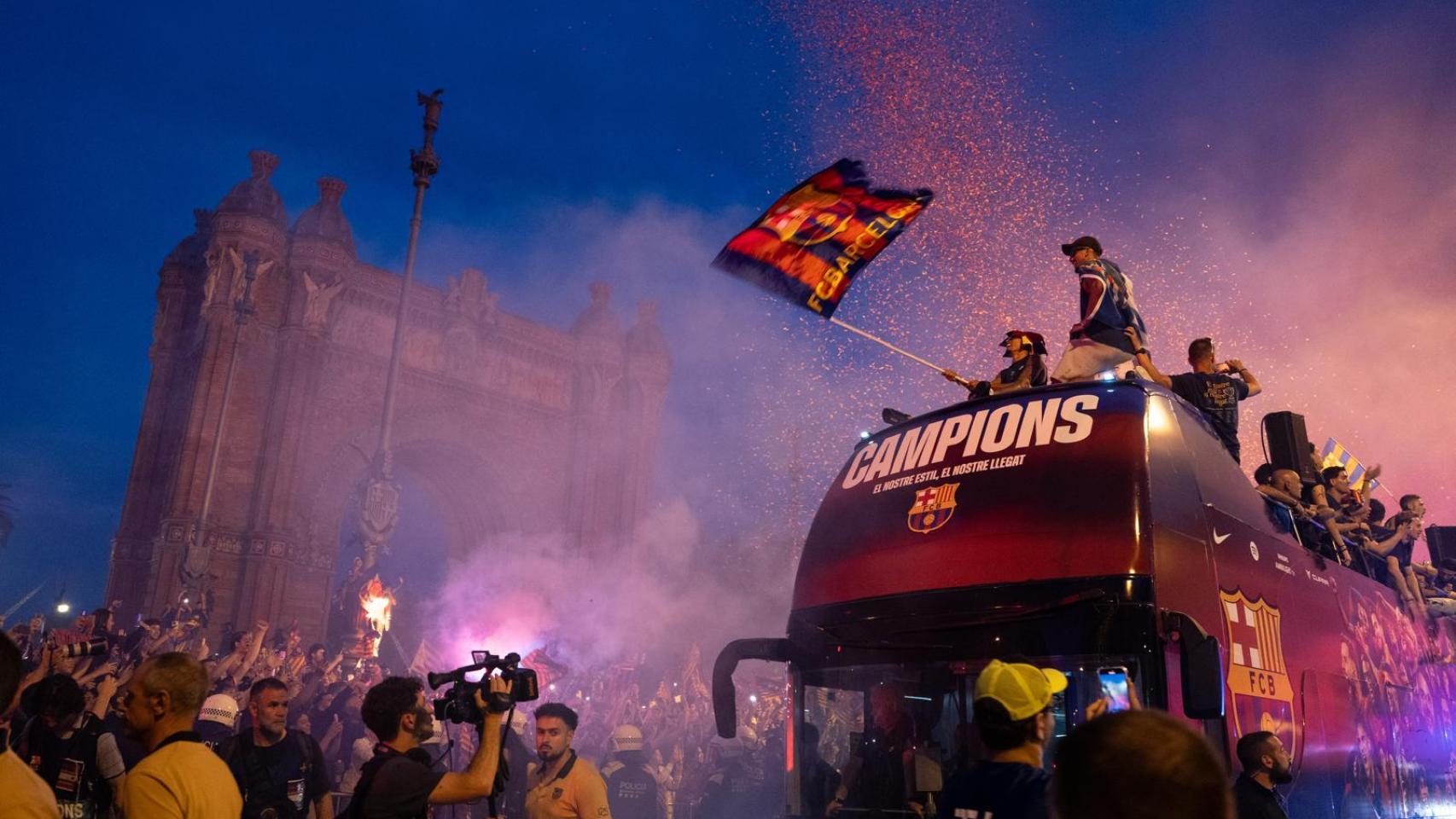 Llegada del Barça al Arc de Triomf