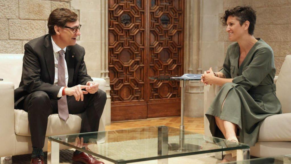 Imagen de la reunión que tuvieron Salvador Illa y Alba Bau