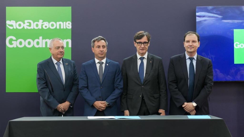 Pere Navarro, Ignacio García, Salvador Illa y Rafael Ruiz en la presentación del Barcelona City Hub
