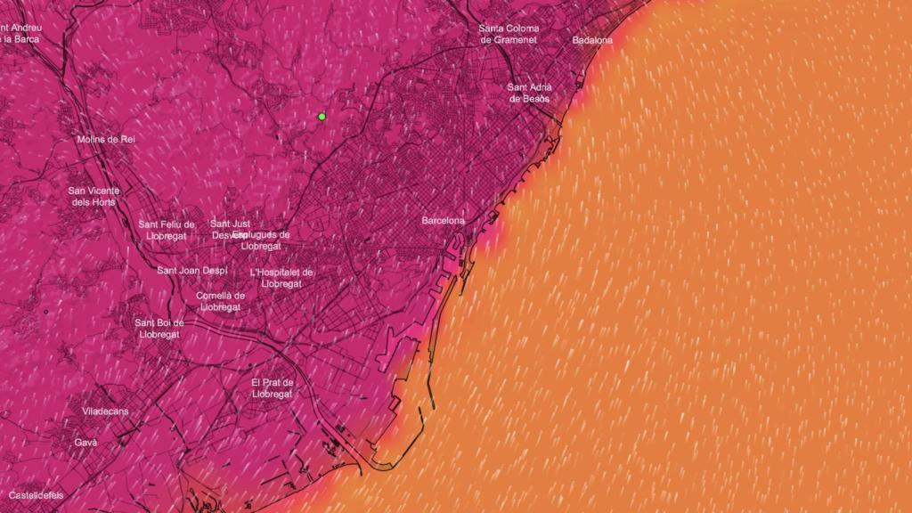 Mapa de calor en Barcelona y cercanías