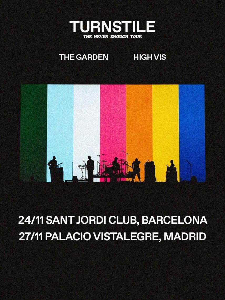 Cartel de los conciertos de Turnstile en Barcelona y Madrid