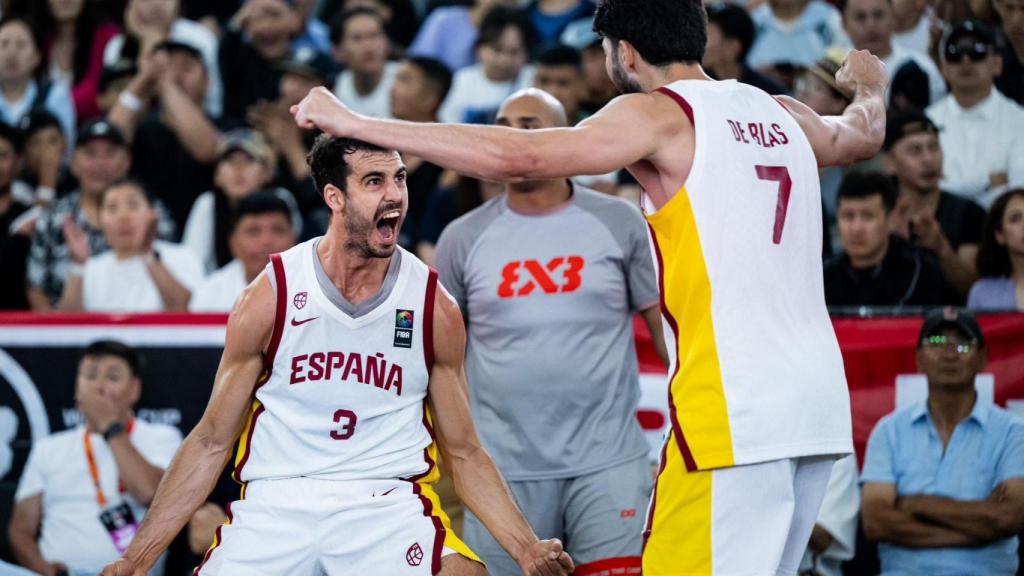 Guim Expósito, durante la final del Mundial de baloncesto 3x3 en Ulán Bator, donde España se proclamó campeona del mundo por primera vez