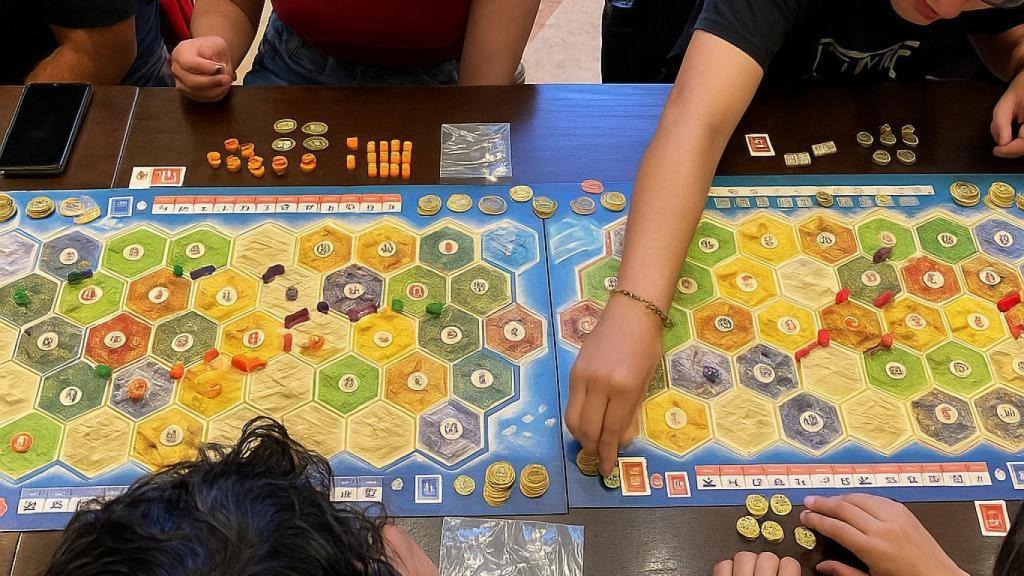 Imagen durante la partida de Catan en Barcelona
